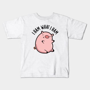 I Ham What I Ham Cute Pig Pun Kids T-Shirt